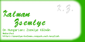 kalman zsemlye business card